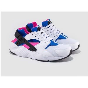 Nike White/Royal-Pink Huarache Run 7Y